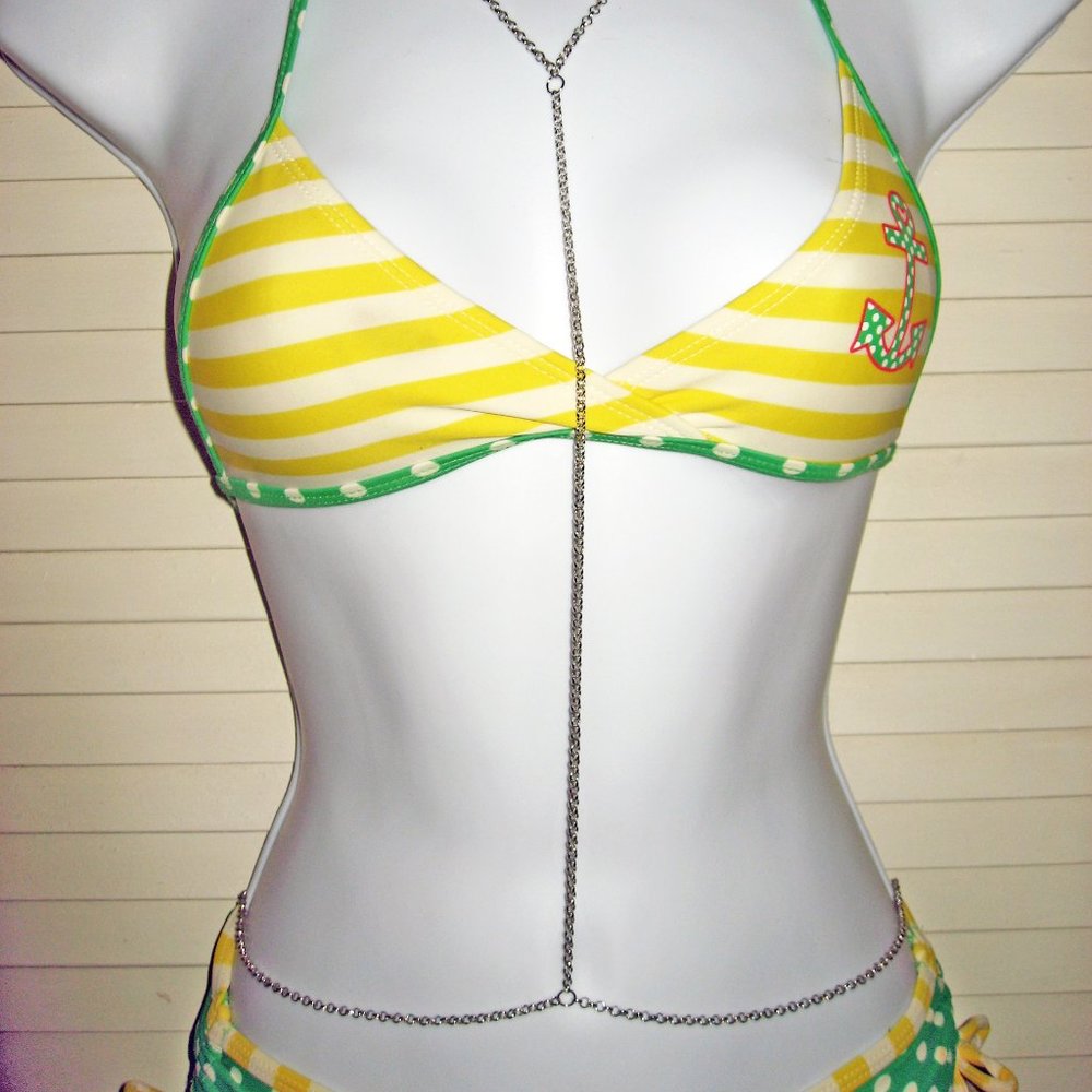 Silver Single Waist Necklace Body Chain _ BC19s